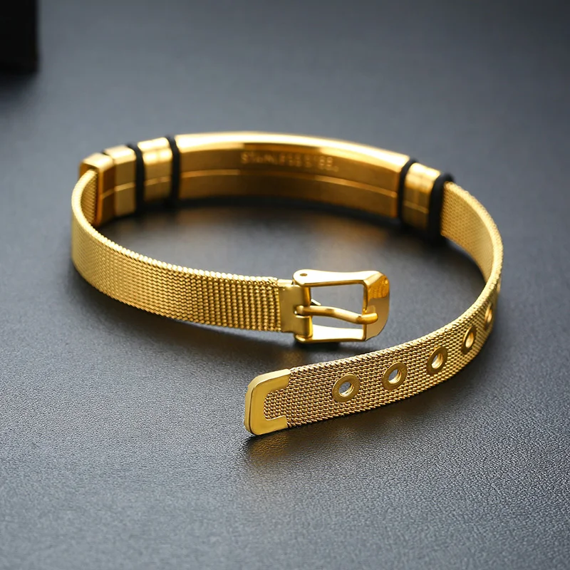 Medical Alert Bracelet Free Engraving Stainless Steel Adjustable For Men Women Diabetes ICE Wristband