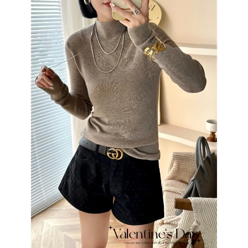 

23 New modelsHalf Turtleneck Bottoming Shirt Women's Inner Wear Autumn and Winter Fashionable Sweater 2023 New Dopamine Sweater