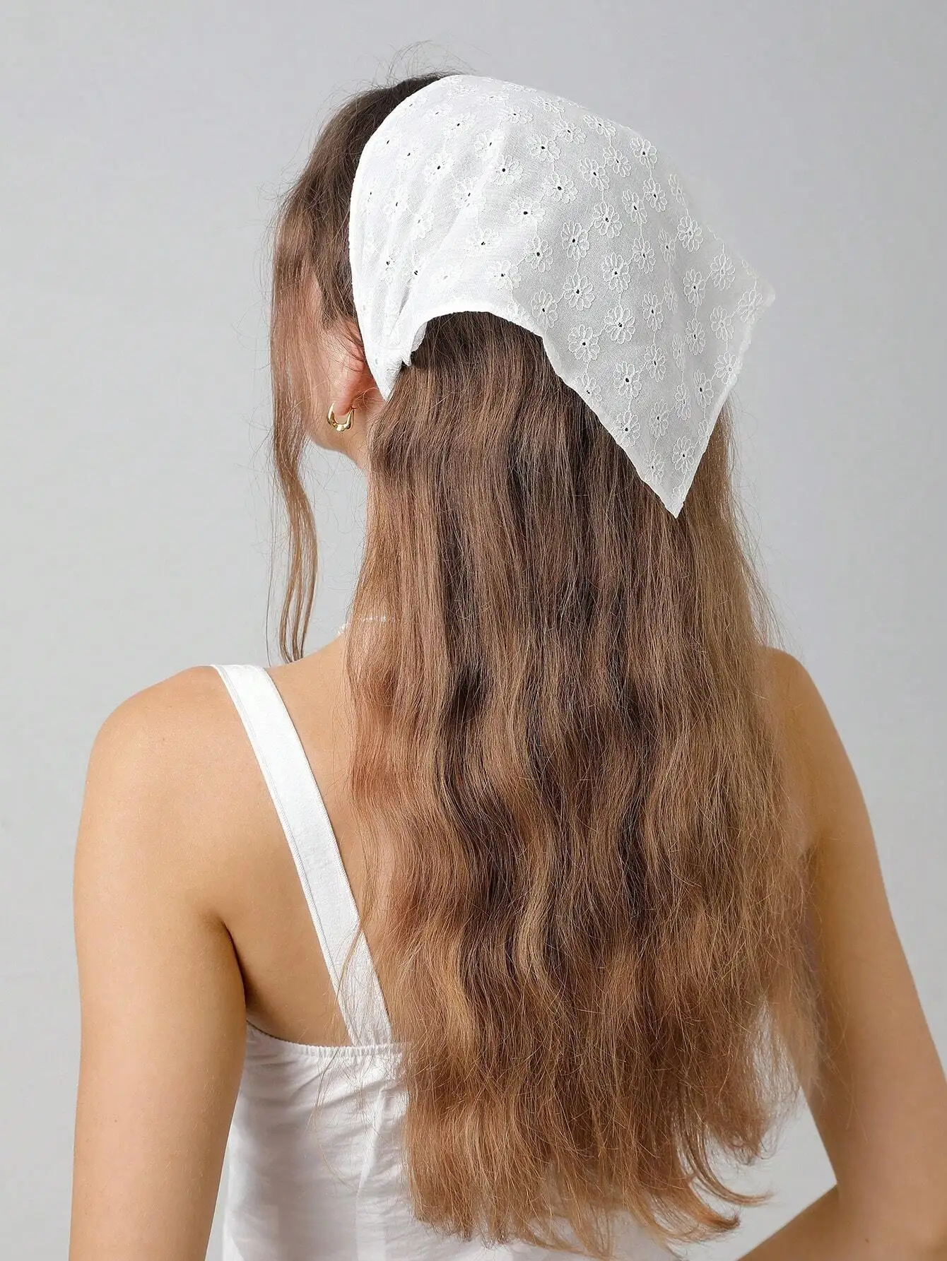 1pc Handmade Floral Embroidery Design Headwrap Headband With Scalloped Edge, Perfect For Daily And Vacation Use
