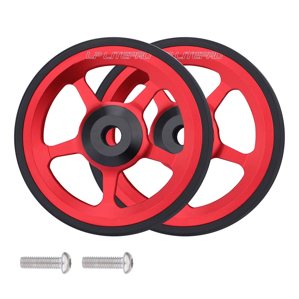 Rolllers Tires Easy Wheels Rear Rack Aluminum Alloy Diameter 60mm For Brompton Hollow Design Lightweight M6 Bolt