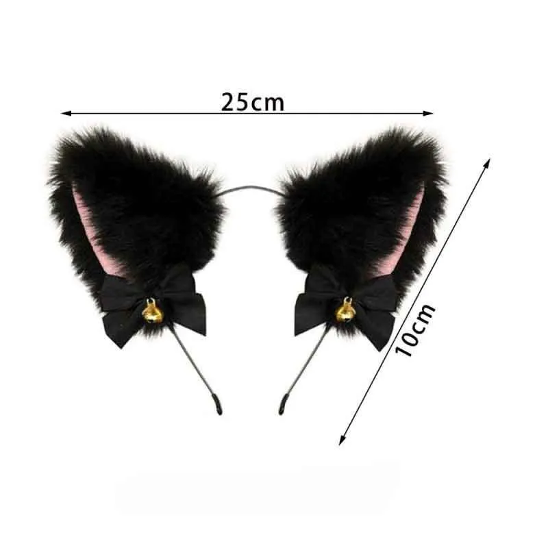 Plüsch Katzenohren Stirnband für Frauen Cartoon Plüsch Haarband Anime Cosplay Niedlich Gesichtswäsche Haarband Kopfbedeckung Mädchen Haarschmuck – Detail 10