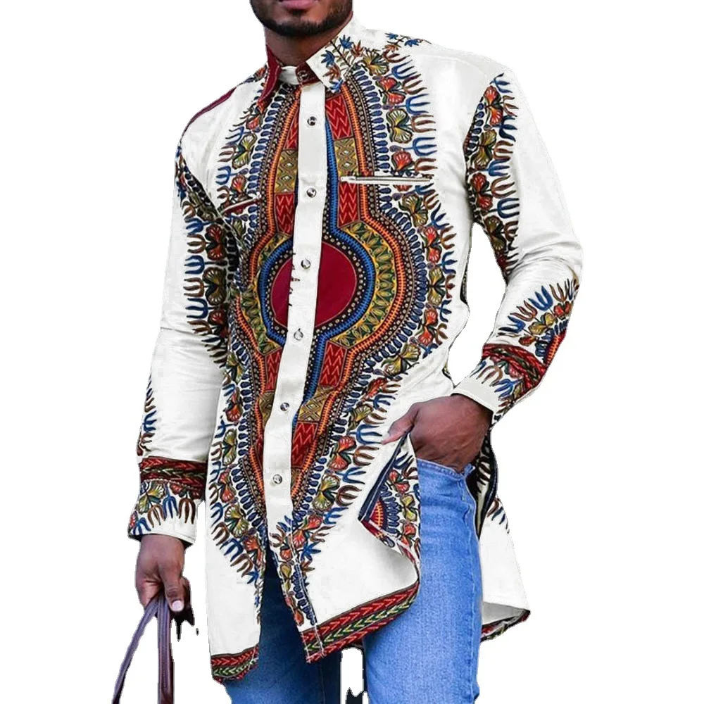 New Printed Shirt Muslim Fashion African Ethnic Style Casual Set Kaftan Muslim Fashion Islamic Clothing Robe Muslim Men Clothing