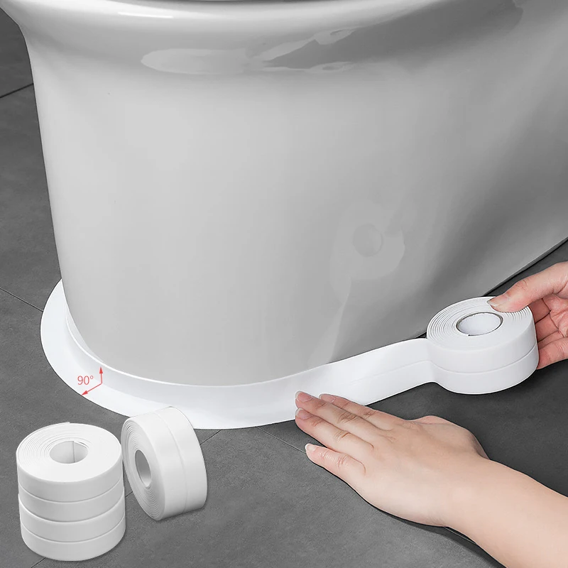 PVC Sealing Tape for Bathroom Bath Toilet Kitchen Caulk Strip Tape Self Adhesive Waterproof Wall Sticker Mold Proof Tapes 1 Roll sealing strip tape sealing tape waterproof tape
