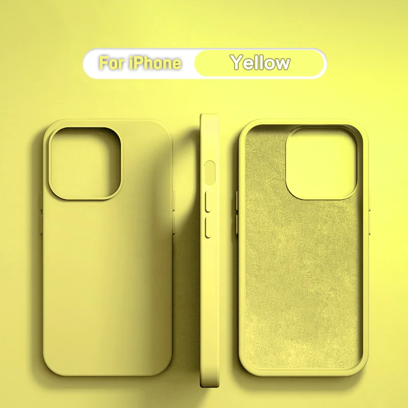 thumbnail image 1 of Funda protectora suave de silicona líquida de lujo para iPhone 15, 14, 13, 12, 11 Pro Max Plus, accesorios de teléfono mini 7, 8, XS, XR, X, 1 of 5