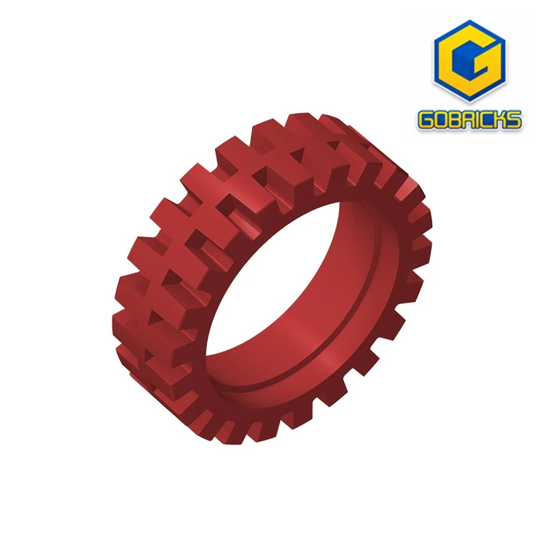

Gobricks GDS-1161 Tire 23mm D. x 7mm Offset Tread - Band Around Center of Tread compatible with lego 61254 Educational Blocks