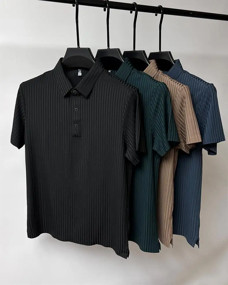 Summer new men's fashion casual POLO shirt shirt collar striped men's trend comfortable sports polo shirt top 13 S642f250f1dc2499a816d5d156be1d3beb