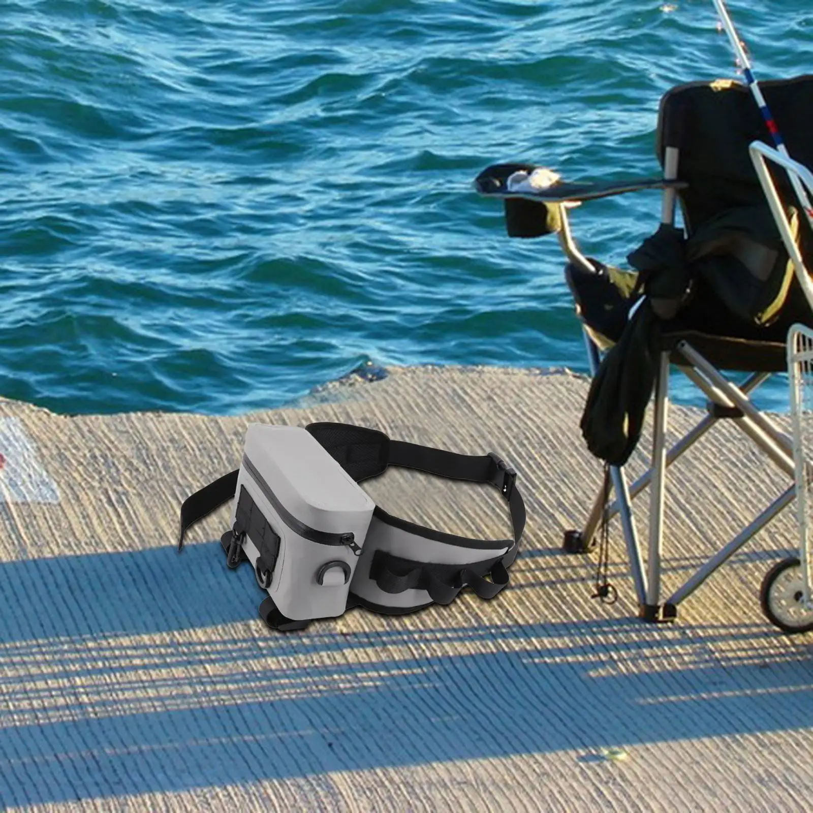 Fishing Tackle  Fanny Pack Large Nylon Fishing Rod Holder Fishing Lure 