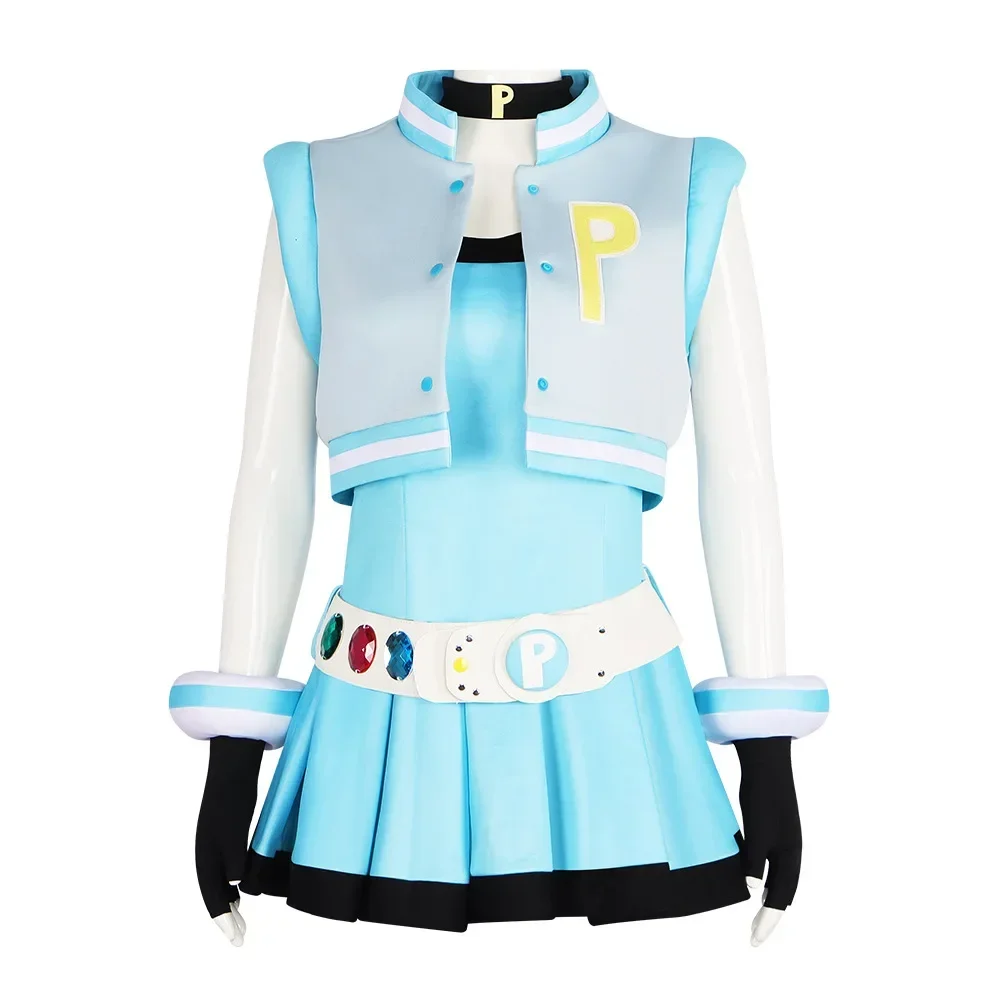 Anime Powerpuff Girls Cosplay Costume Blossom Buttercup Bubbles Adult Women Dress Suit Uniform Halloween Outfit Party