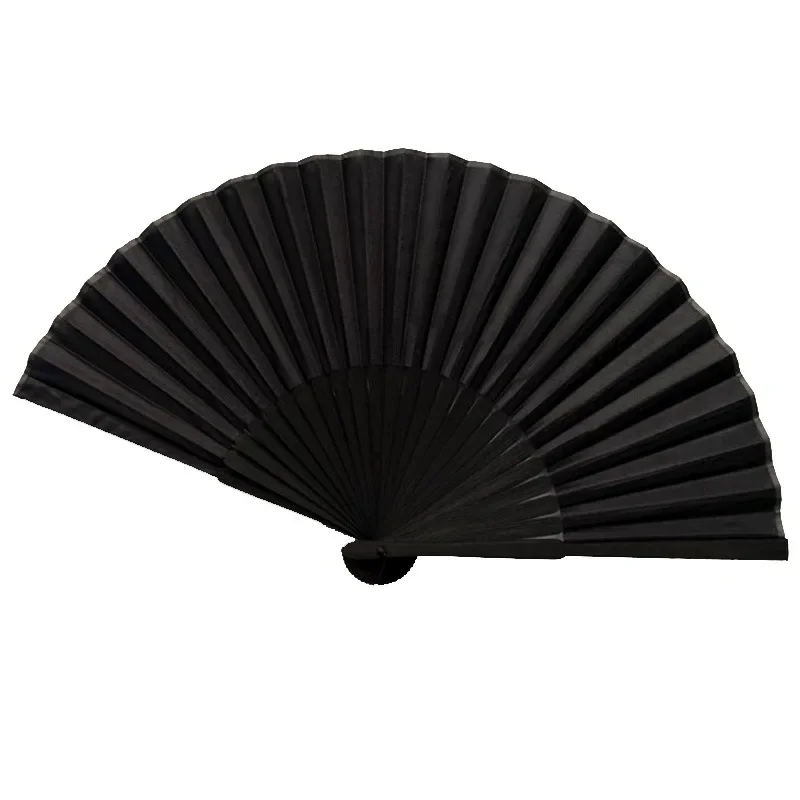 Vintage Chinese Style Folding Fans Kung Fu Fan Wedding Party Solid Color Pocket Hand Craft Dance Fan Home Decorative Fans