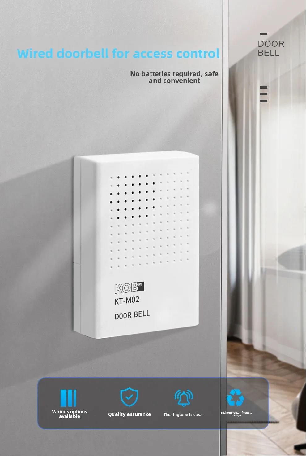 12V Wired Doorbell for Access Control System No Battery Required Special Matching Electronic Doorbell for Home Office