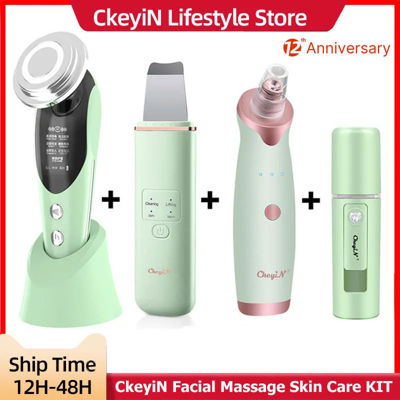 CkeyiN EMS Facial Massager LED Light Therapy Skin Care Ultrasonic Cleaner Blackhead Remover Nano Spray Face Steamer Beauty Tools 1 CkeyiN EMS Facial Massager LED Light Therapy Skin Care Ultrasonic Cleaner Blackhead Remover Nano Spray Face Steamer Beauty Tools 1