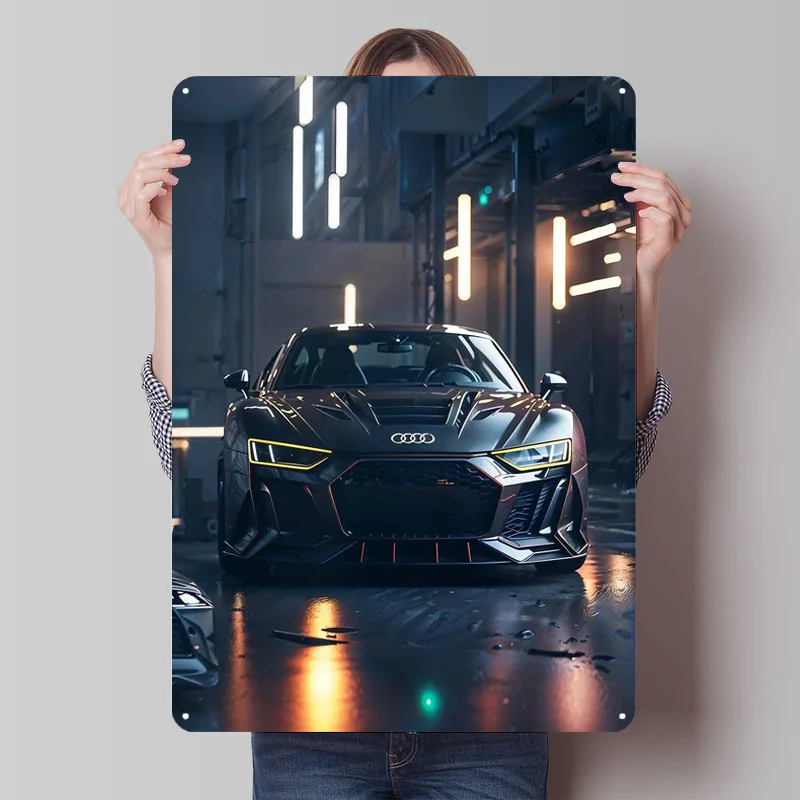 Audi R8 Tinplate Signs Car Poster Wall Decorations Custom Metal Sign ...