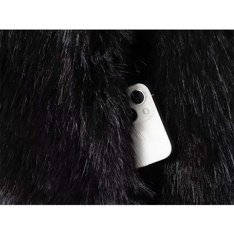 2025 Winter Faux Fur Jacket Fashion Long Sleeve Hooded Cropped Jackets For Women Fluffy Coat High Street Casual New Outerwear