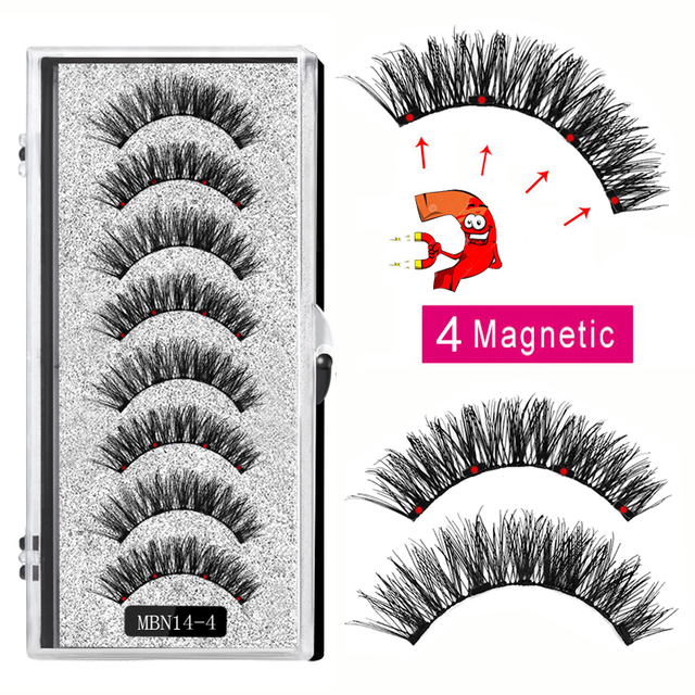 4 Magnet Magnetic Eyelashes Natural Long 3D Mink Lashes Magnetic False Eyelashes Extension with Faux Cils Magnetique 2022 New