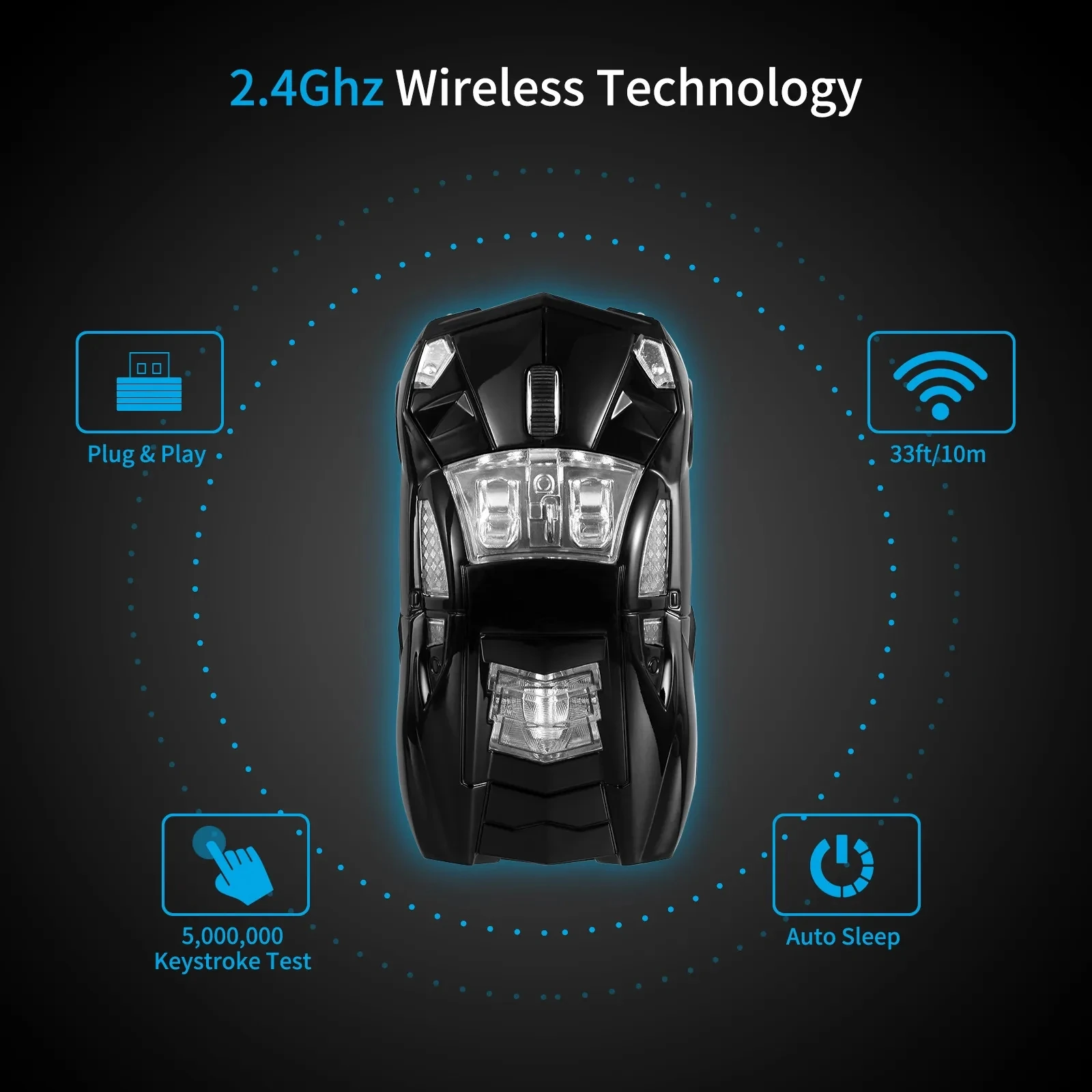 Estilo do Carro Mouse sem Fio Modelo de Carro Esportivo Adequado para Computadores e Laptops Ratos Gaming Presente Criativo - Imagem 3