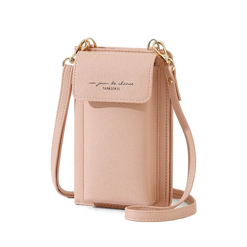 

Ladies Solid Faux leather Clutch Bag Small Crossbody Bag For women Purses 4 Card Slot Card Bag Pink Green Mini Phone Bag