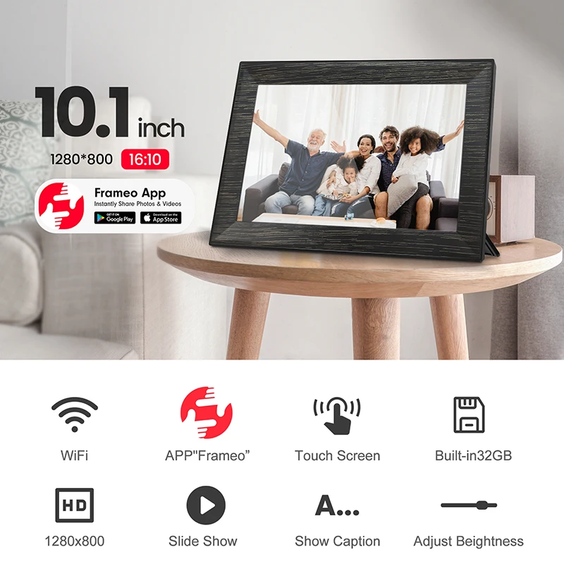Frameo Digital Picture Frame Video Frame Digital WiFi Smart 1280x800 IPS HD Touch Screen Electronic Gift Home Decoration acrylic digital photo frame