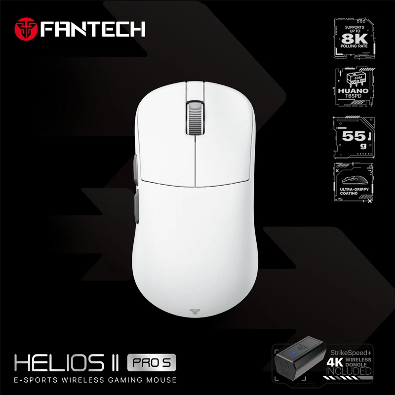 HOT FANTECH HELIOS II PRO S XD3 4K 8K Wireless Gaming Mouse PAW3395 Gaming Nordic 52840 Ultralight Mice PC Gamer Accessories