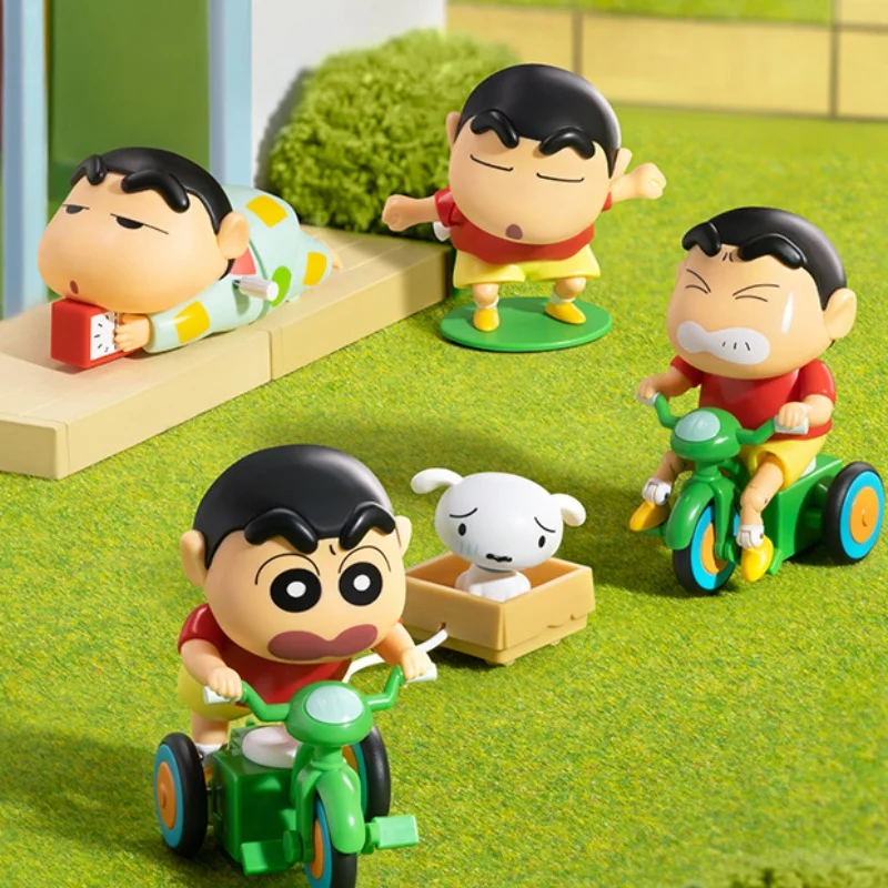 

4in1 Genuine Crayon Shin-Chan Dynamic New Life Series Anime Figure Clockwork Movable Doll Girls Valentine'S Day Birthday Gift