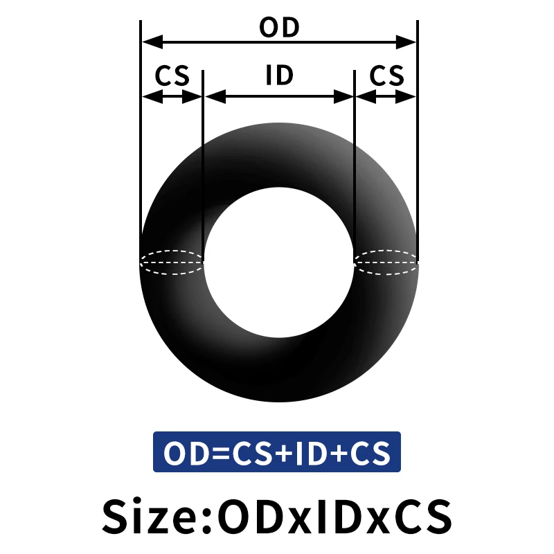 50 PCS / Lot Nitrile Rubber O Ring Black NBR 70A Thickness CS 1mm OD 4/4.5/5/5.5/6/6.5/7/7.5/8/8.5/9/9.5/10*1 Gasket O-ring-.-