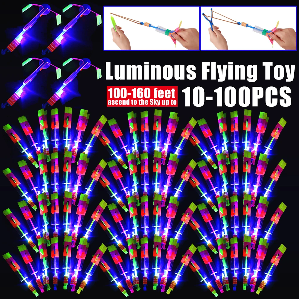 10100PCSAmazingLightToyArrowRocketHelicopterFlyingToyLED