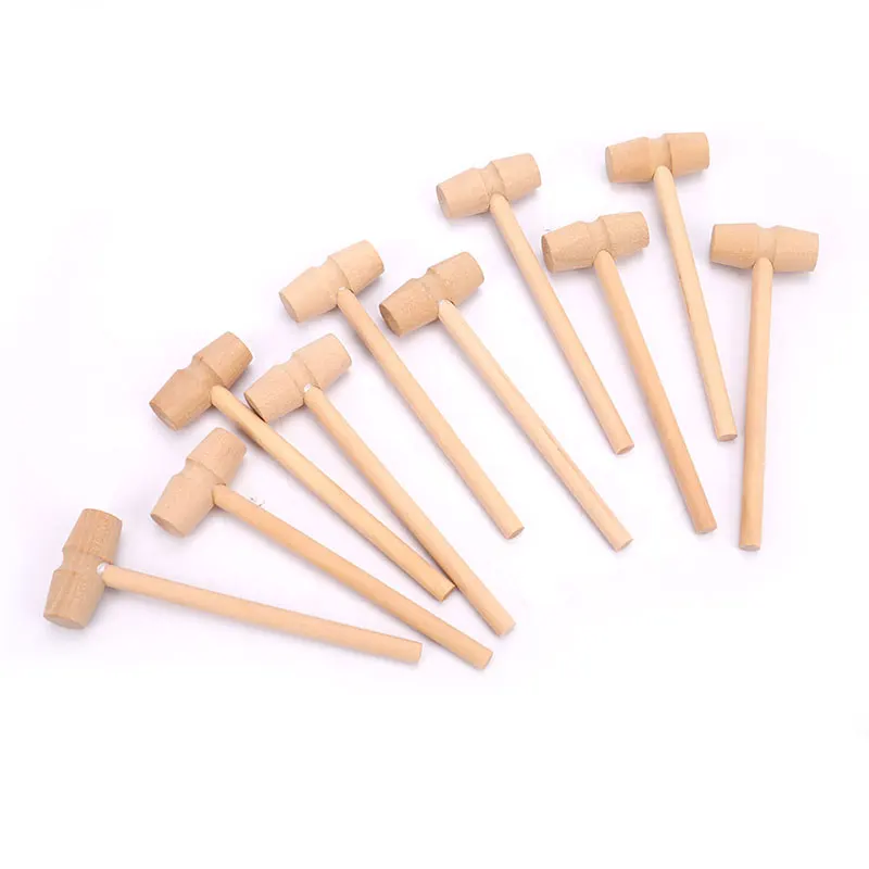 Mini Kitchen Tools 10 Pieces Wooden Cake Hammer Balls Toy Pounder Replacement Mallets Baby