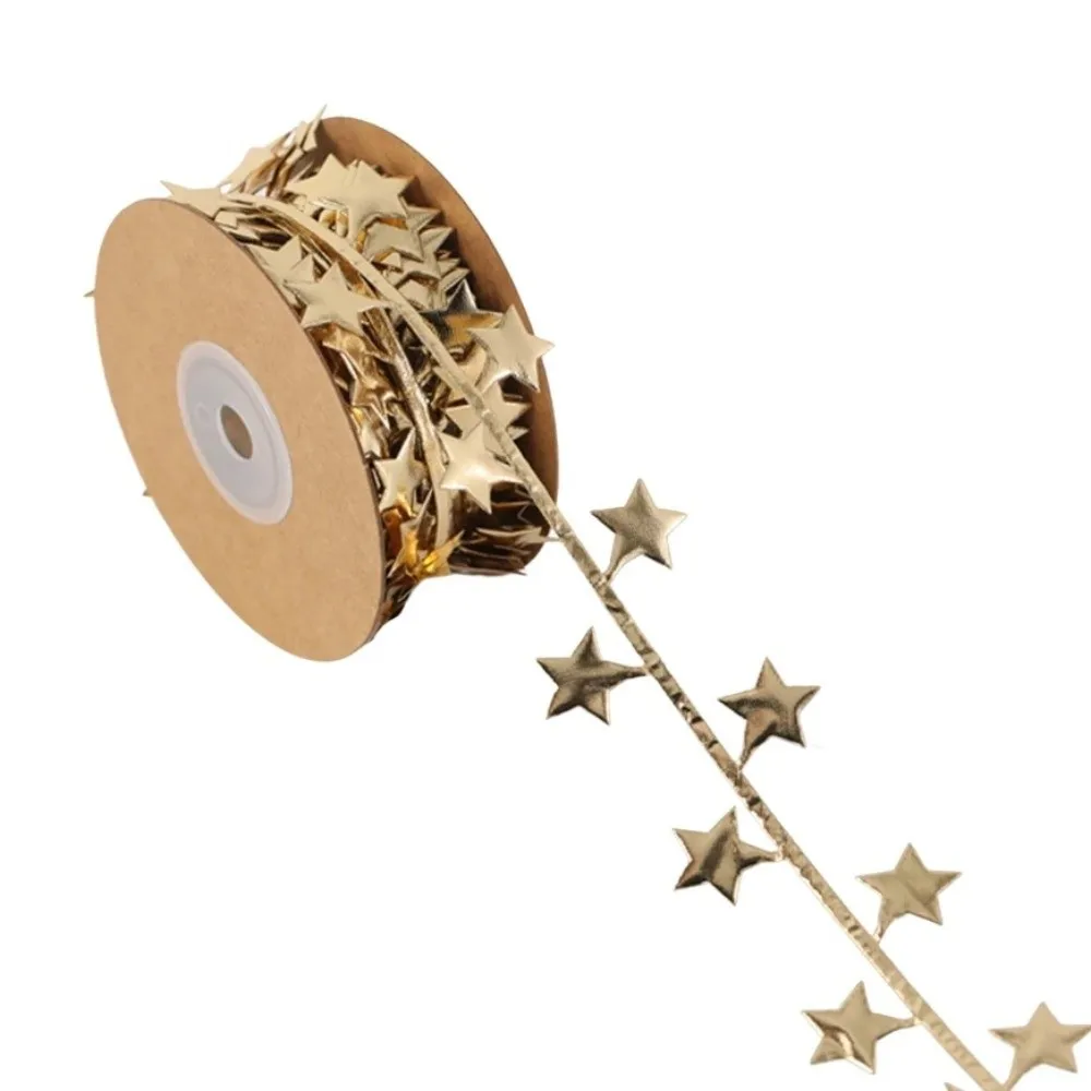 Artificial Star Decorative Ribbon 10 Meter Pu Leather Christmas Tree Hanging Ornaments Gold Silver