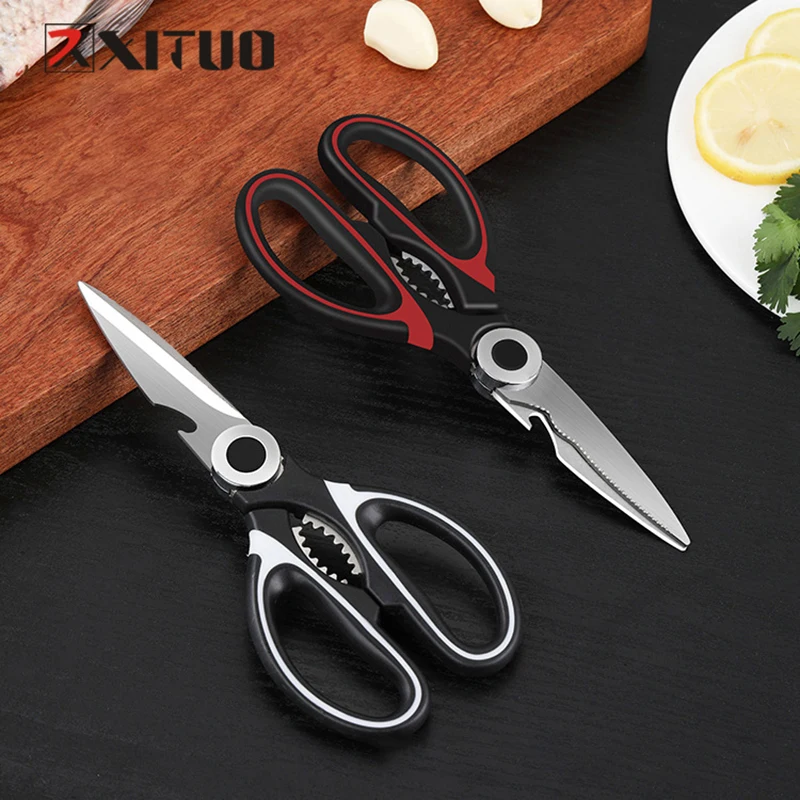 Steel Kitchen Scissors Shears Chicken Bone Fish  Kitchen Shears Chicken  Bone Cut - Kitchen Knives - Aliexpress