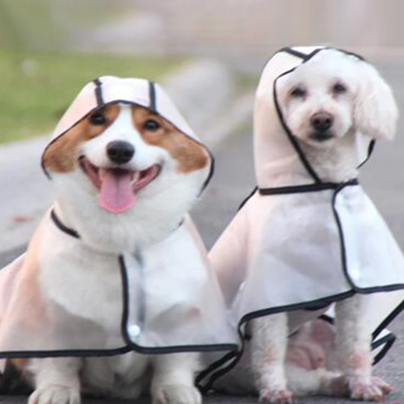 Waterproof Transparent Dog Rainwear For Small Medium Large Dogs Light