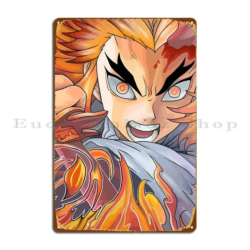 

Rengoku Demon Slayer Metal Plaque Poster Wall Cave Rusty Club Club Character Tin Sign Poster