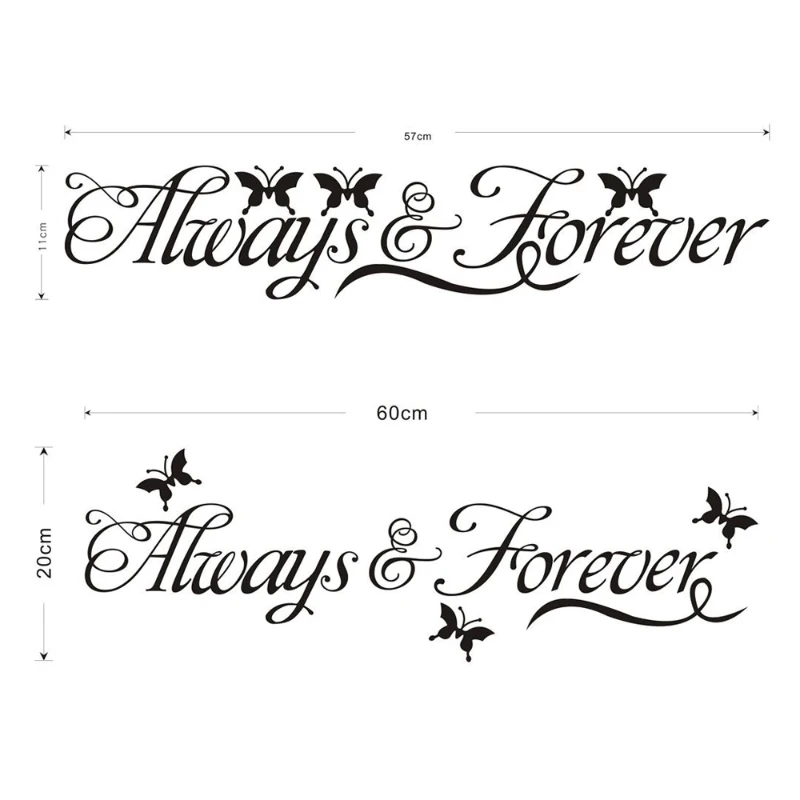 

for Always And Forever Decal for Butterfly Removable Vinyl Wall Sticker Bedroom