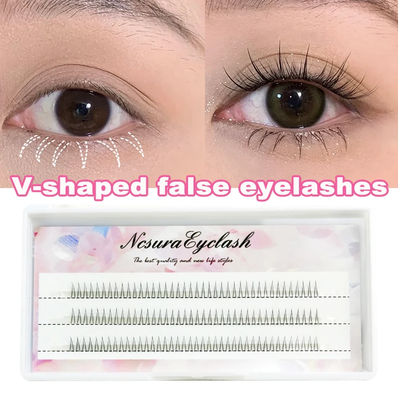 

120 Clusters Of V-Shaped Lower Eyelashes Comic Eye Lashes Natural Simulation Slightly Warp False Eyelashes Makeup Tool Wholesale