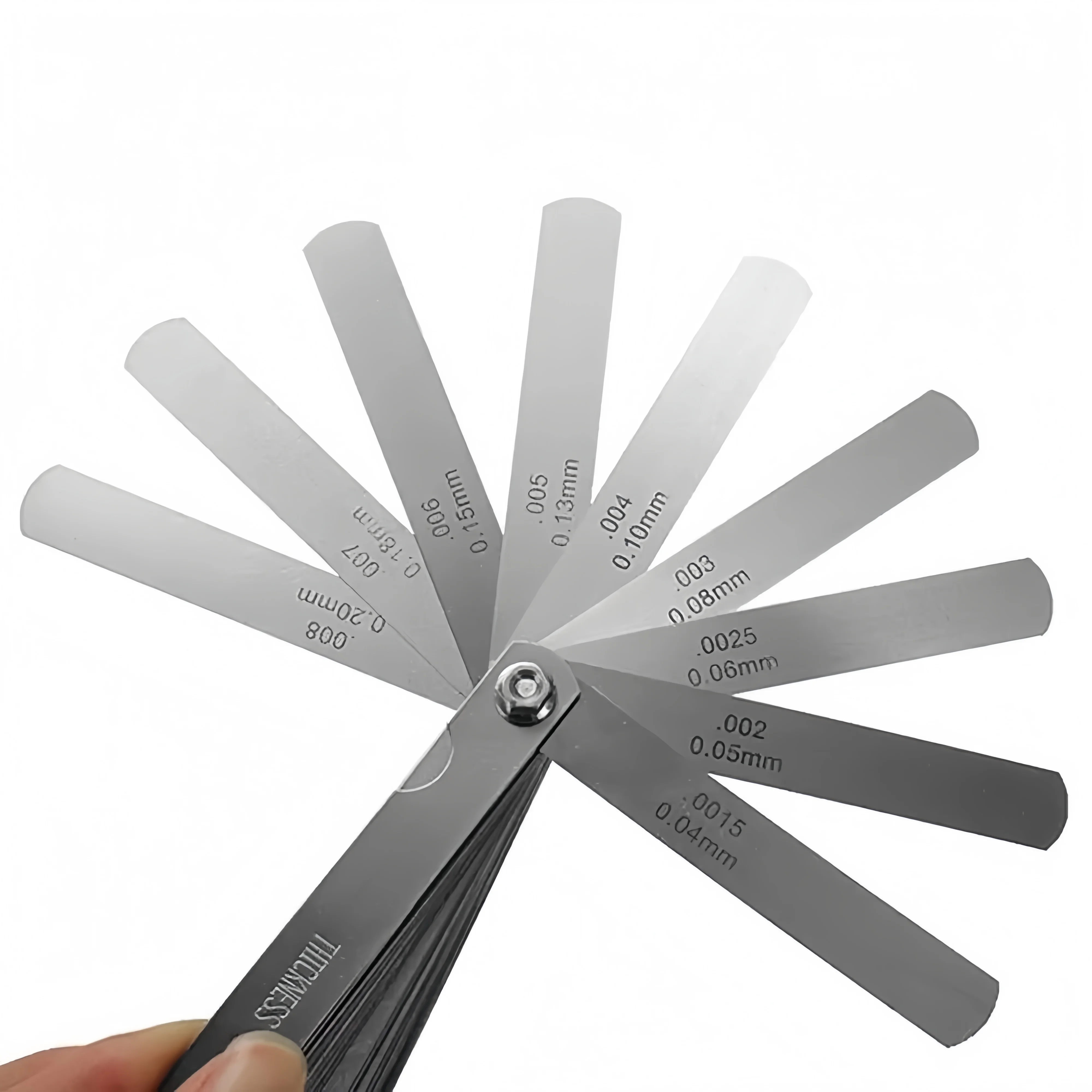 32 Piece Stainless Steel Universal Metric Imperial Thickness Gauge Set Tappet Valve Gap Gauge Tool Instruments Apparatuses