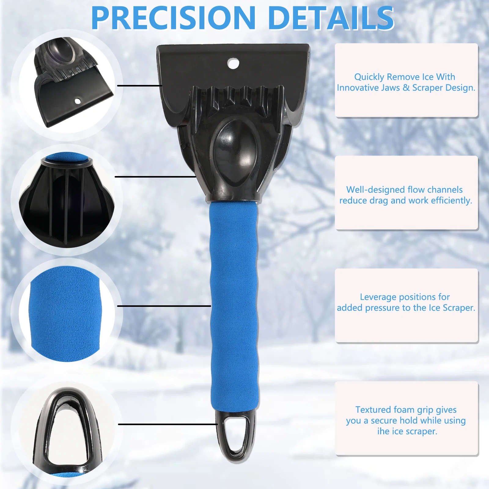 Car Ice Quick Windshield Tool Clean Scraper Glass Accessories Brush Window Winter Snow Auto Shovel Ice Breaker Remover Kit Part