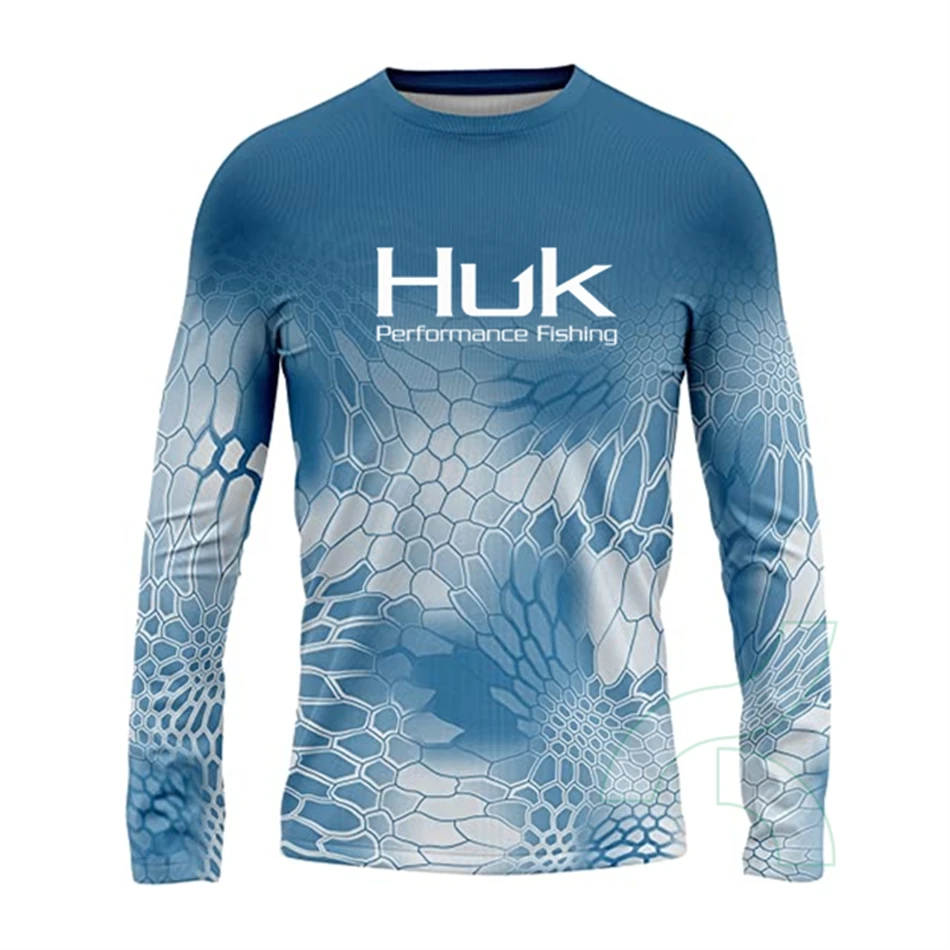 

HUK Fishing Shirts Men's Outdoor Summer Long Sleeve Hoodie UPF 50+ T-shirt Tops UV Protection Fishing Clothes Camisa De Pesca