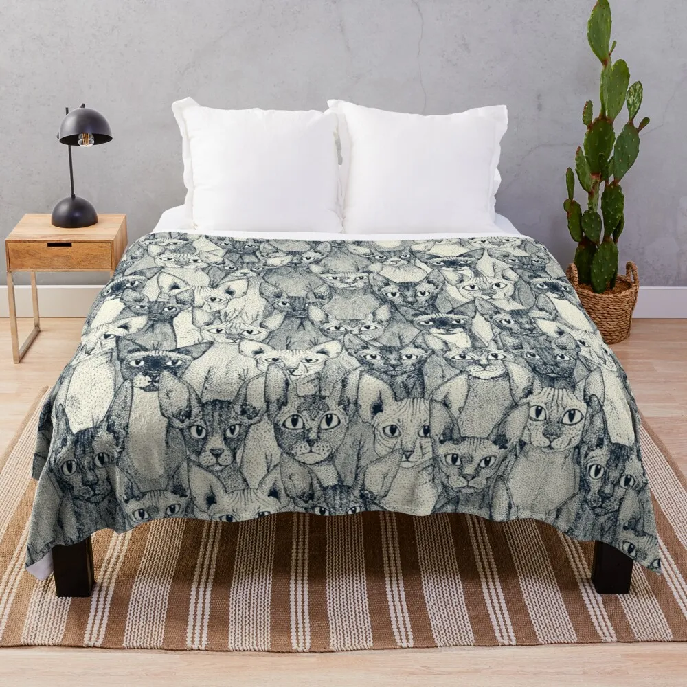 

just sphynx cats indigo pearl Throw Blanket Multi-Purpose Dorm Room Essentials