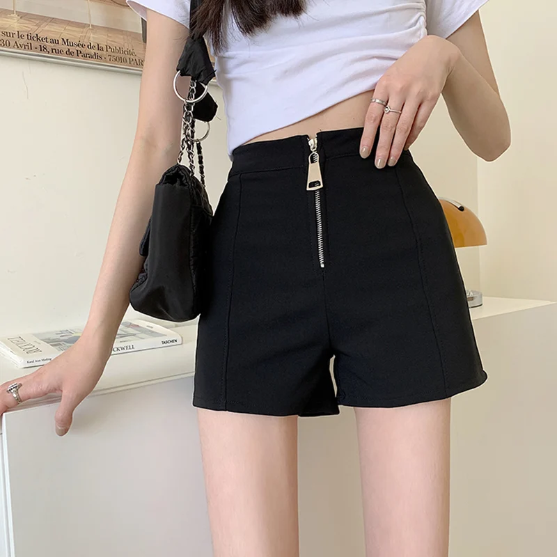 High Waist Shorts Women Overalls 2021 New Summer Slim Zipper Shorts Sweet Spicy Style American Hot Pants Female Clothing mom shorts Shorts