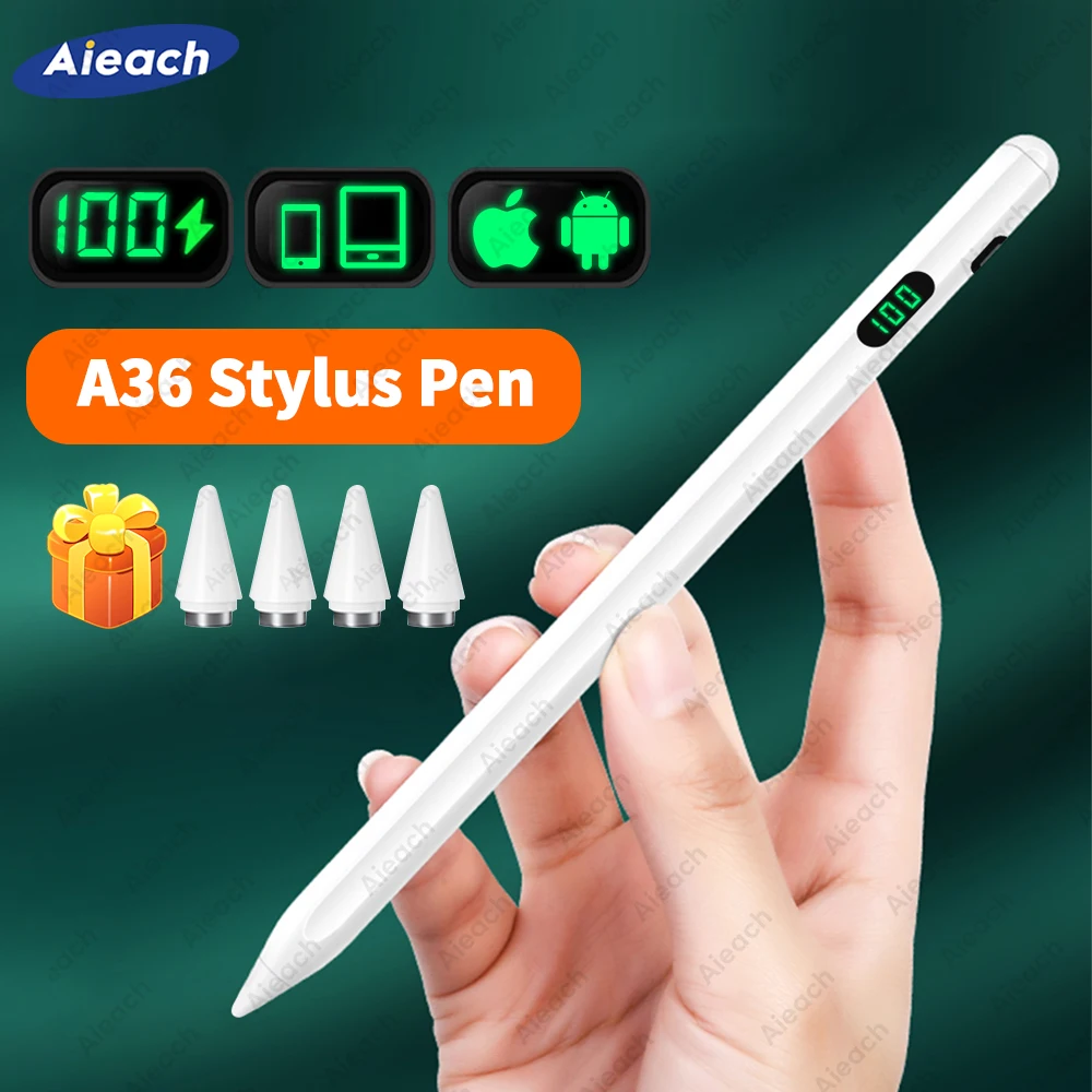 A36 Universal Tablet Pen Phone Stylus Per Android Ios Tablet Touch Pen Per Ipad Pens Apple Pencil 2 1 Con Display Di Alimentazione Digitale