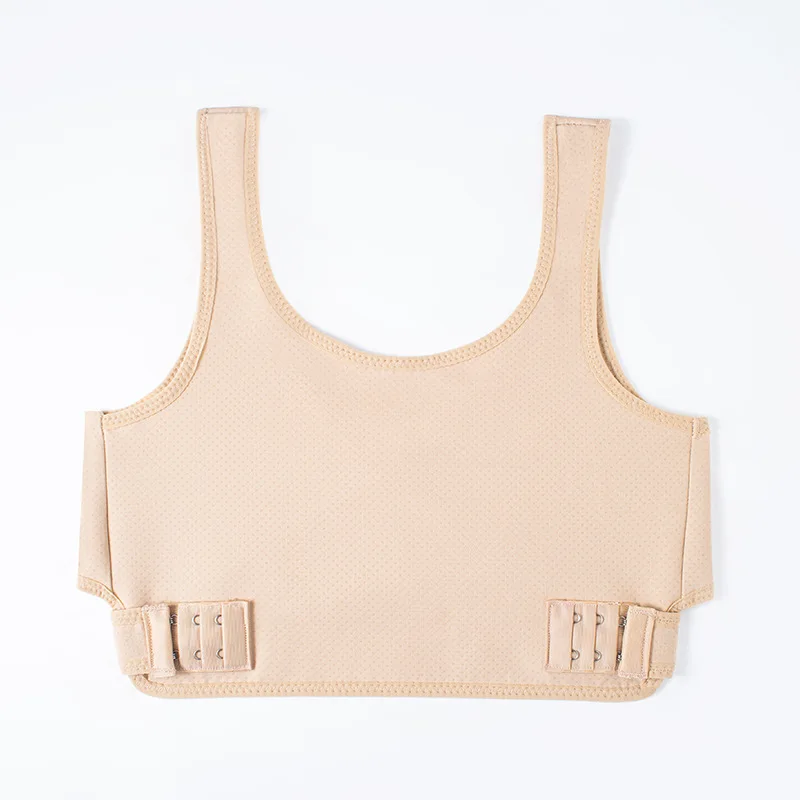 Chest Binder beige  Unisex anywear Men’s Women’s Transboy Breast Slimming Vest FTM Les Trans Cos Bust Flatten Shapewear Tops Rear Cross Elastic Band Hooks Binders for man woman Mens Womens intimates