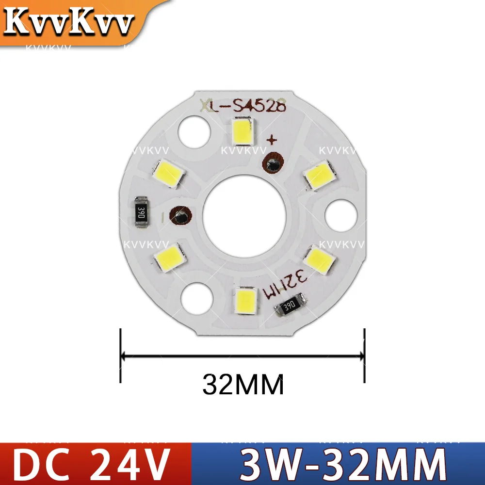 24V 1W 3W 5W 9W LED 칩 알루미늄 기판 원형 PCB 19mm 32mm 44mm 광원 보드 DIY 손전등용 광원 교체