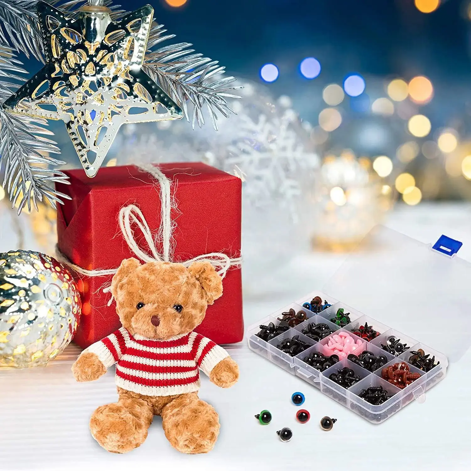 560Pcs Doll Making Eyes Reusable Plastic Button Eyes Multiple Sizes DIY Stuffed Animals Toy Bear Eyes for Plush Crochet Dolls