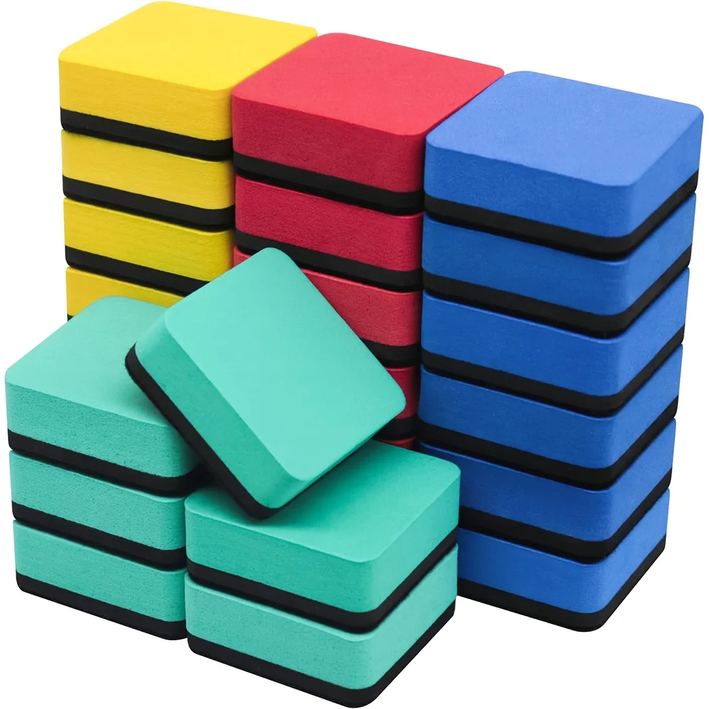 Whiteboard Erasers 12 Pcs for Kids Classroom Accessories Portable Detergent High Capacity Dry Chalkboard Office