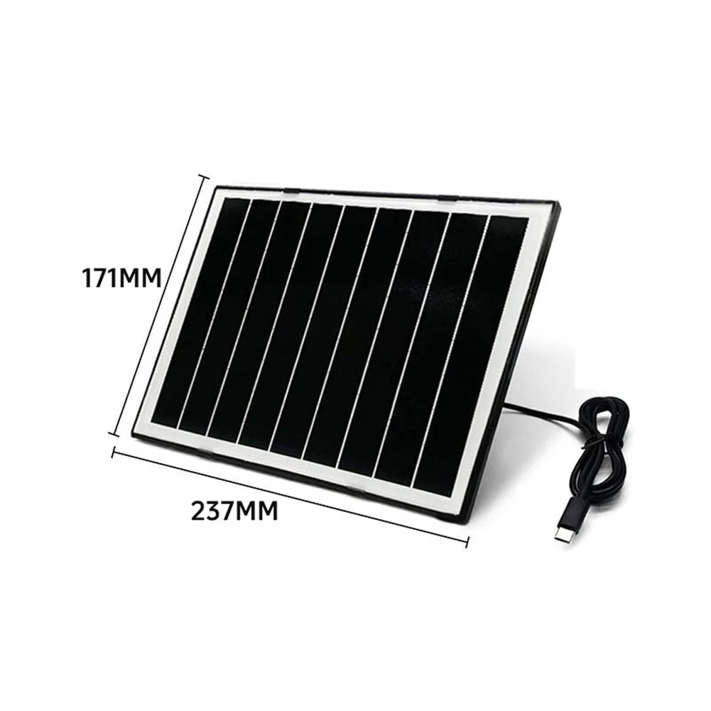 USB 태양광 충전기 7W 태양광 패널 간편한 설치 IP65 방수 360도 조절 가능한 브래킷 안정적인 전원 공급 장치 카메라