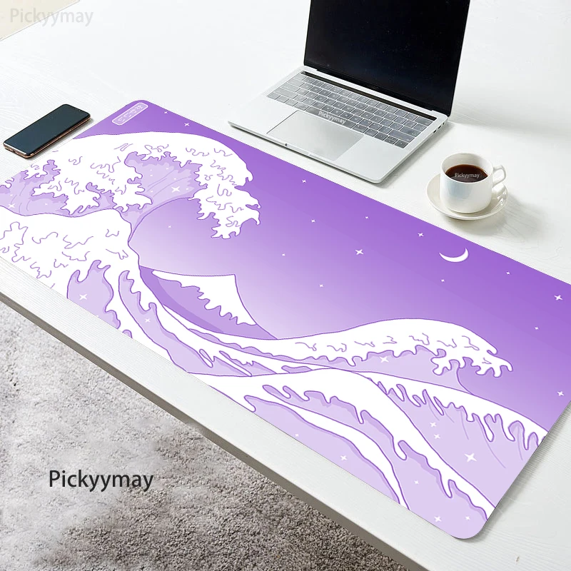 

Large Mousepad Japanese Great Wave Mausepad Accessories Mouse Pad Office Carpet Rubber Desk Mat Mause Locking Edge Deskpads