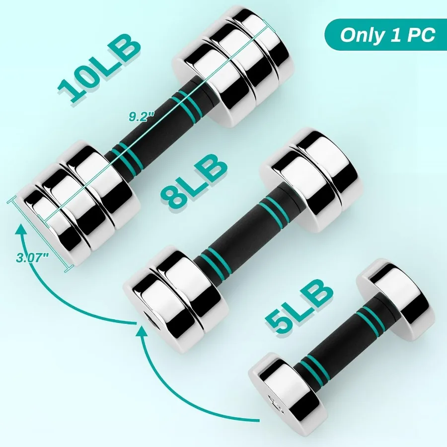 Single Steel Adjustable Dumbbell, 10lb Free Weight Single Dumbbell, Non-Slip and Comfortable Foam Handle, Adjustable Single Dumb