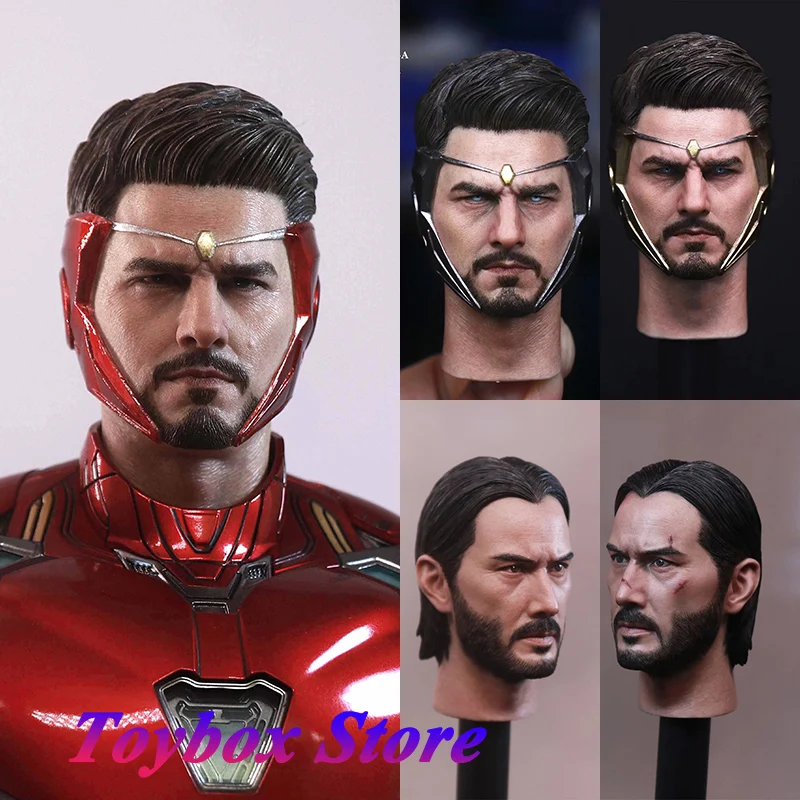 

TM008 1/6 Tom Cruise Cosplay Iron Man Head Sculpt TM015 Western Tough Guy Keanu Reeves Carving Model Toys For 12" Male Body