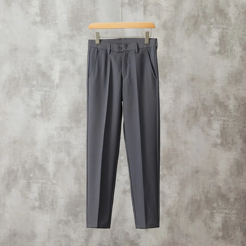 

Crease black small trousers men and boys casual pants suits trousers autumn pants men 19-32# 4525