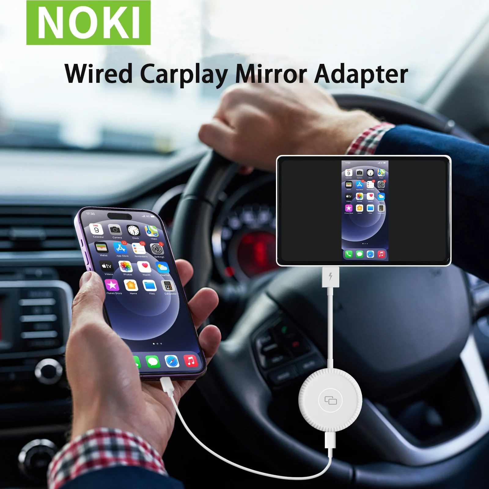 Wired iPhone CarPlay Mirroring Adapter CarPlay to Car Mirror Link
