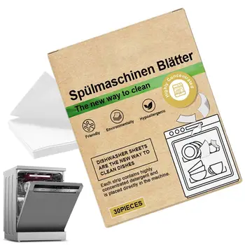 30pcs/set Dishwasher Sheets Mild Cleaning Strips for Home Kitchen, Efficient Alternative to Dishwasher Tablets 1