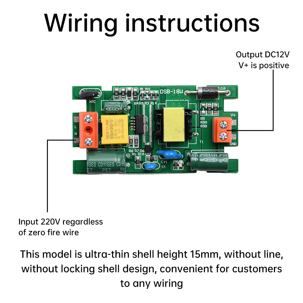 AC185V-260V To DC12V Constant Volatge 18W 36W Super Slim LED Driver LED Power Supplies 1A Lighting Transformer for Lighting